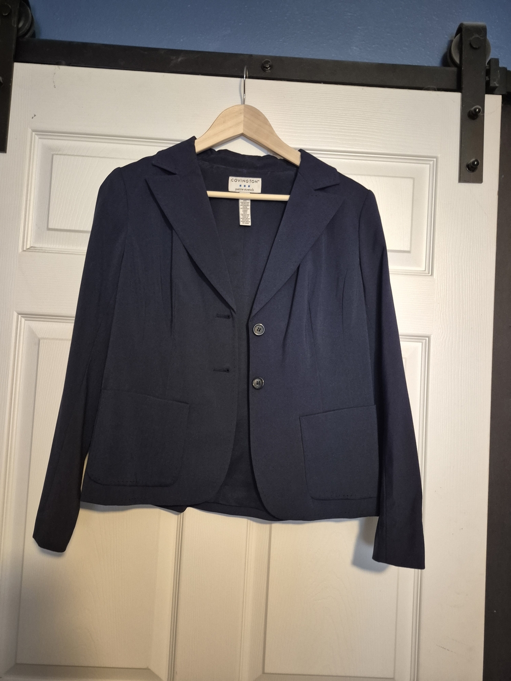 Covington Women's Navy Two-Button Blazer Jacket